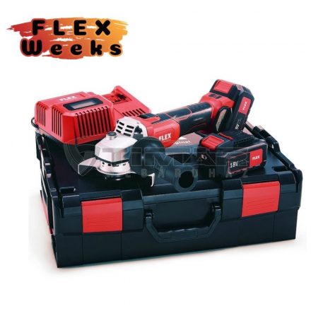 Flex L 125 18.0 EC LD  5.0Ah Akkus sarokcsiszoló + 2 x 18V/5,0Ah  akku + töltő 530.496