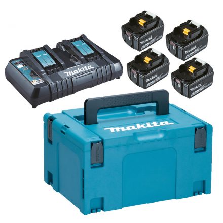 Makita 197626-8 Akku szett 18V Li-ion 4x5,0Ah akku+DC18RD duplatöltő+MAKPAC