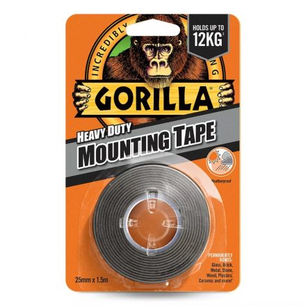 Gorilla  Heavy Duty Mounting Black Tape Ragasztószalag FEKETE, kétoldalú 25,4mm/1,52m 3044200