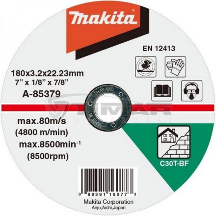 Makita  A-85379 Vágótárcsa 180x3,0x22,2mm Kő