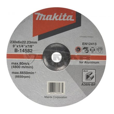 Makita  B-14582 Tisztítótárcsa  ALU, 230x22,23mm, 6,0mm vastag