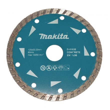 Makita  D-41632 Turbo Long-Life Gyémánt vágótárcsa folyamatos, beton 125x22,23mm