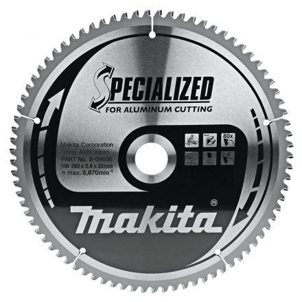 Makita  B-09656 Specialized Körfűrésztárcsa keményfémlapkás 260x30mm 80fogas ALU