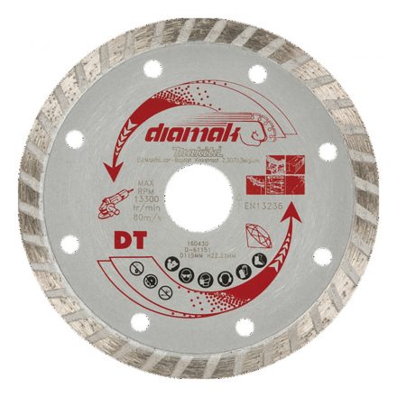 Makita  D-61151 Diamak Gyémánt vágótárcsa folyamatos, beton/vasbeton/tégla 115x22,23mm