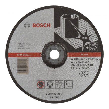 Bosch Expert for Inox Vágótárcsa 230x6,0x22,23mm INOX 2608600541