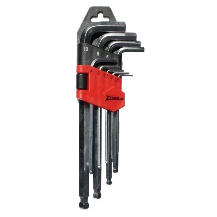 Z-TOOLS Imbuszkulcs készlet gömbfejű véggel, 9 részes 1,5-10mm  040208-0552