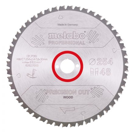 Metabo  628221000 Körfűrésztárcsa HW/CT 254x30