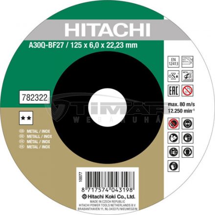 Hikoki  782325 Vágótárcsa inox átmérő:230x6/10mm  DPC