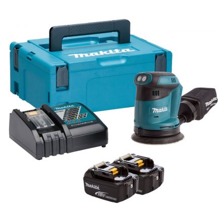 Makita  DBO180RTJ Akkus excentercsiszoló 18V LXT 125mm, MakPac koffer