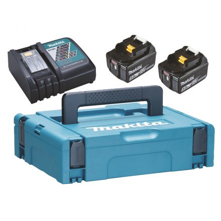 Makita  Akkumulátor szett, 2xBL1850 18V LXT/5,0Ah és DC18RC töltő, MakPac koffer 197624-2