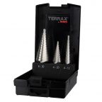 TERRAX A101126RO Lépcsős fúró készlet HSS